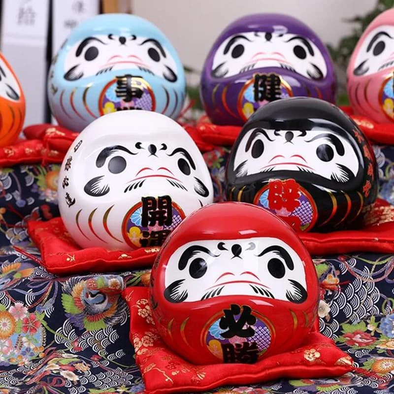 Ornement de chat porte-bonheur en céramique japonaise, beurre de Daruma, tirelire, artisanat Feng Shui britannique, cadeaux de décoration intérieure