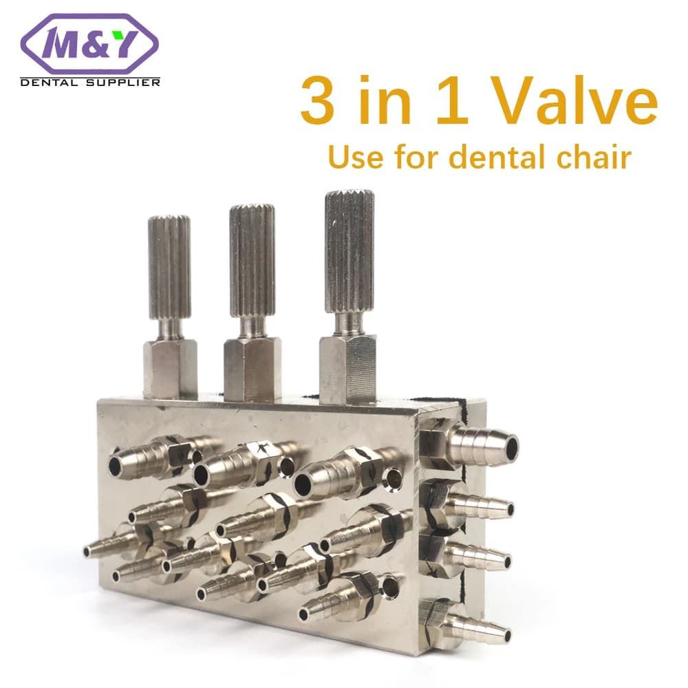 Valve dentaire de haute qualité 3 en 1 pour fauteuil dentaire, commande de valve dentaire, membrane diaphragmatique air/eau