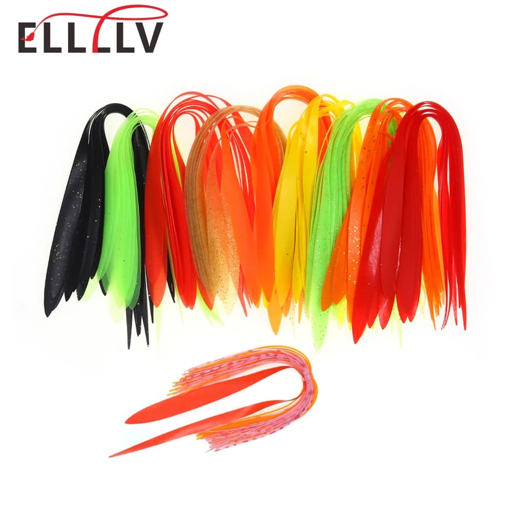 Ellllv 10 pièces banderoles droites en Silicone largeur dégradée jupes en Silicone pêche Spinnerbait Buzzbait Jig leurre matériel de fabrication