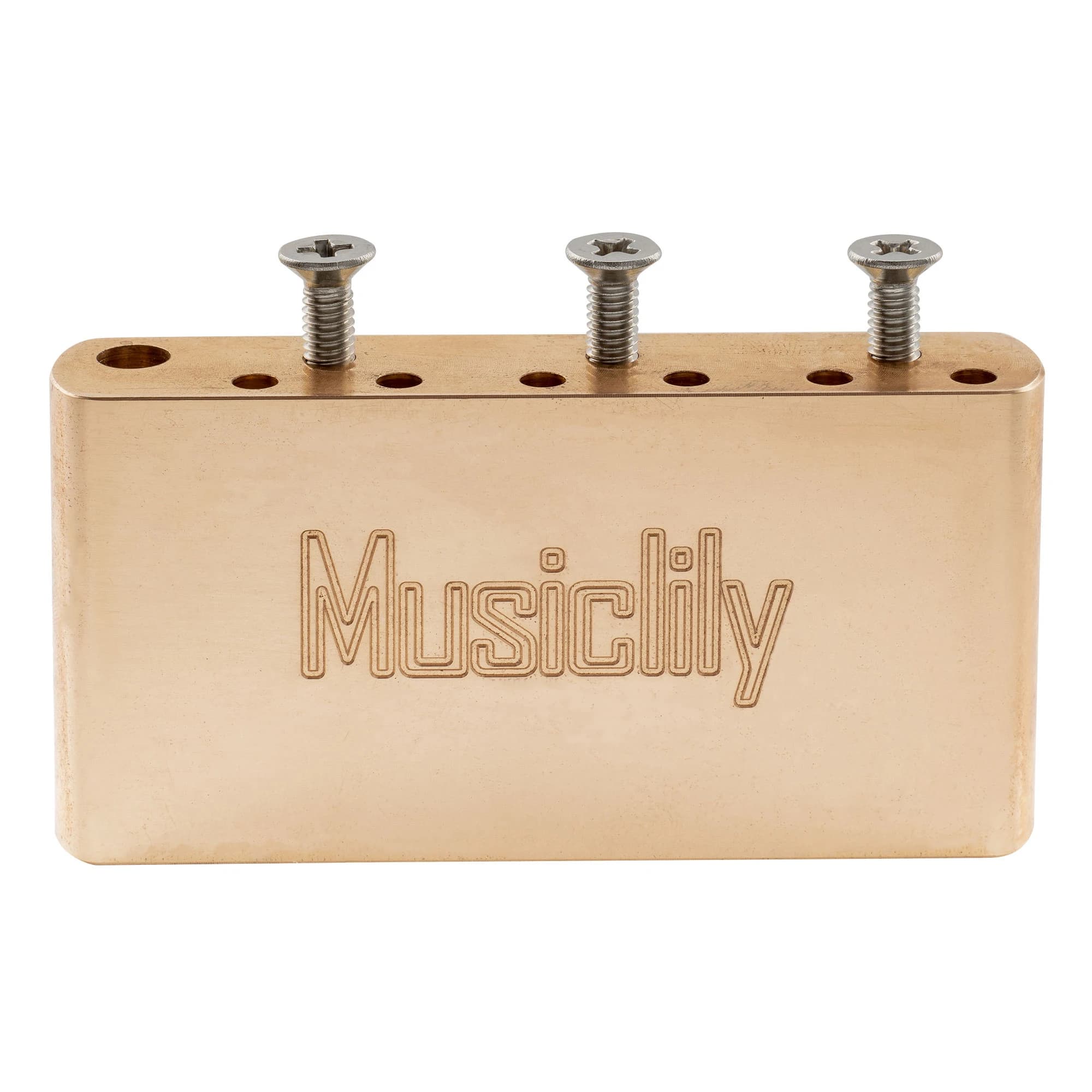 Musiclily Ultra 52.5mm bloc trémolo MIM court en laiton/acier pour la fabrication chinoise Squier Pre-2020 affinité pont de guitare à 6 vis, 36mm
