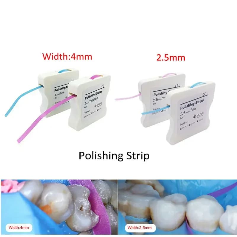 Bandes de polissage dentaire en résine, 6 m/rouleau, 2.5mm 4mm, pour le ponçage et le blanchiment des dents, matériel de dentisterie