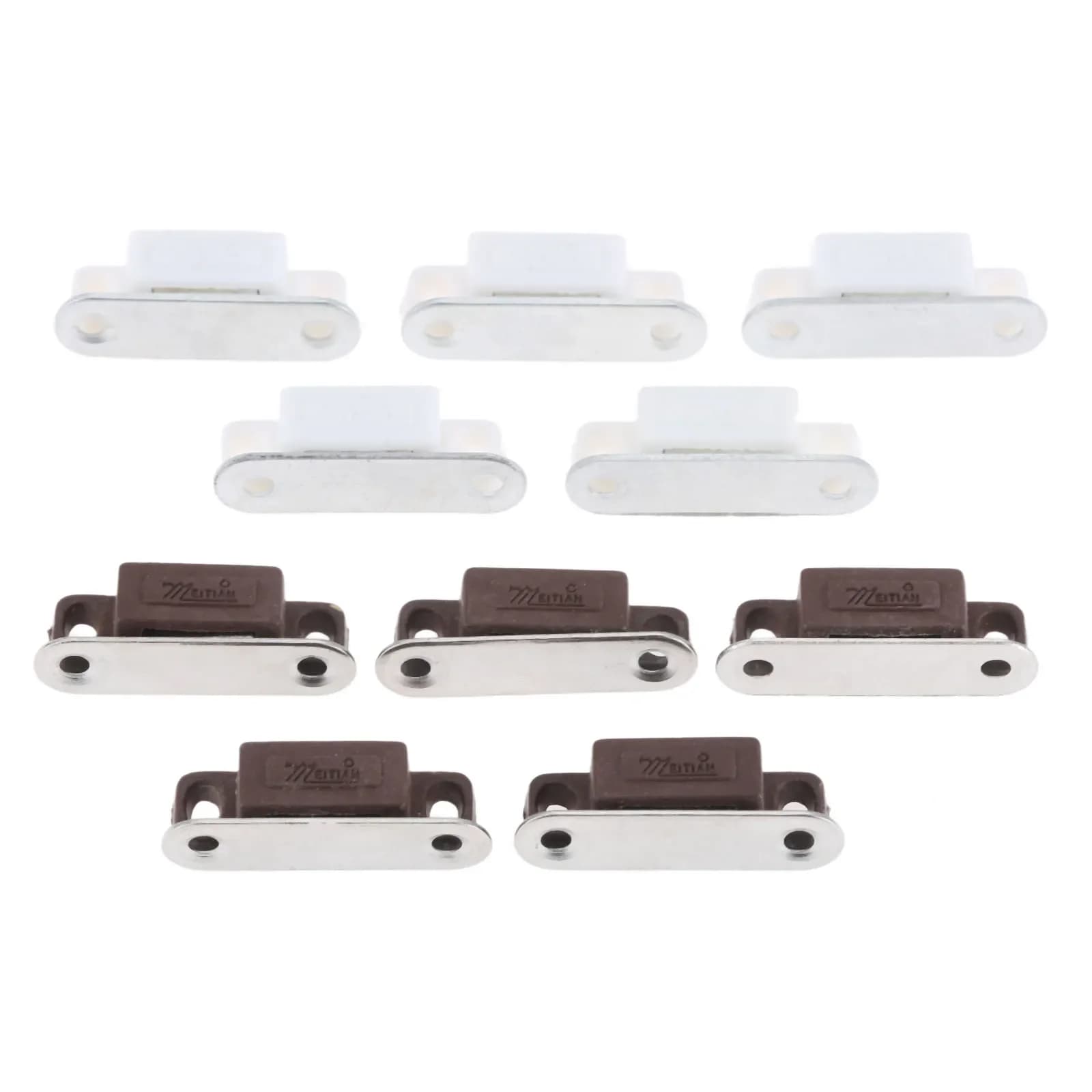 Loquets magnétiques avec vis pour petite porte d'armoire en métal, panneau Chi, empêche la protection, mini bouchon blanc et marron, cuisine, 27x10mm, 5 pièces
