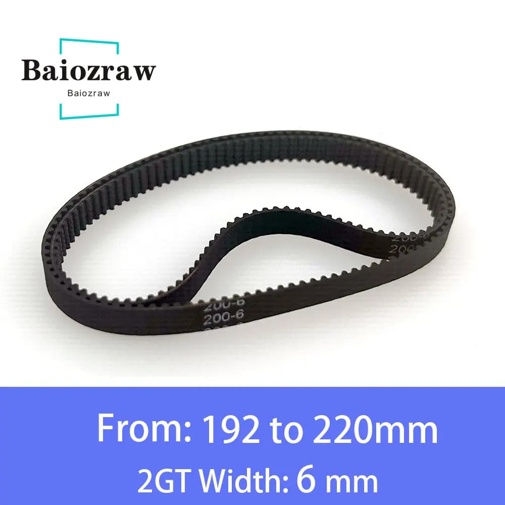 Courroie de synchronisation en caoutchouc pour imprimante 3D, 1 pièce, GT2 6mm, boucle fermée, 192 194 196 198 200 202 204 206 208 210 212 214 216 218mm