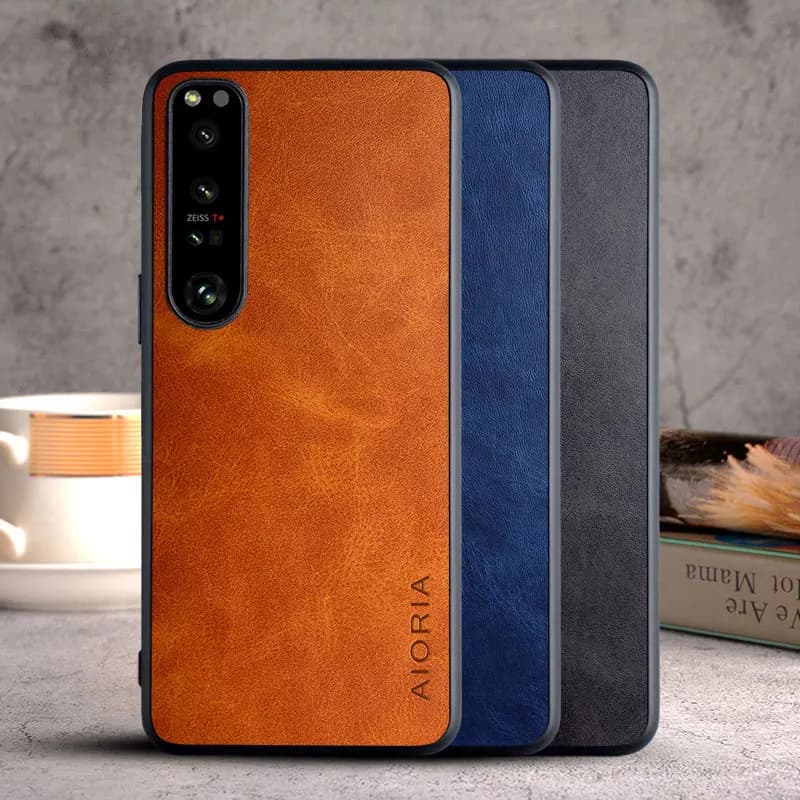 Coque en cuir pour Sony Xperia 1 5 10 ACE 2 II III IV XZ3, étui de luxe vintage
