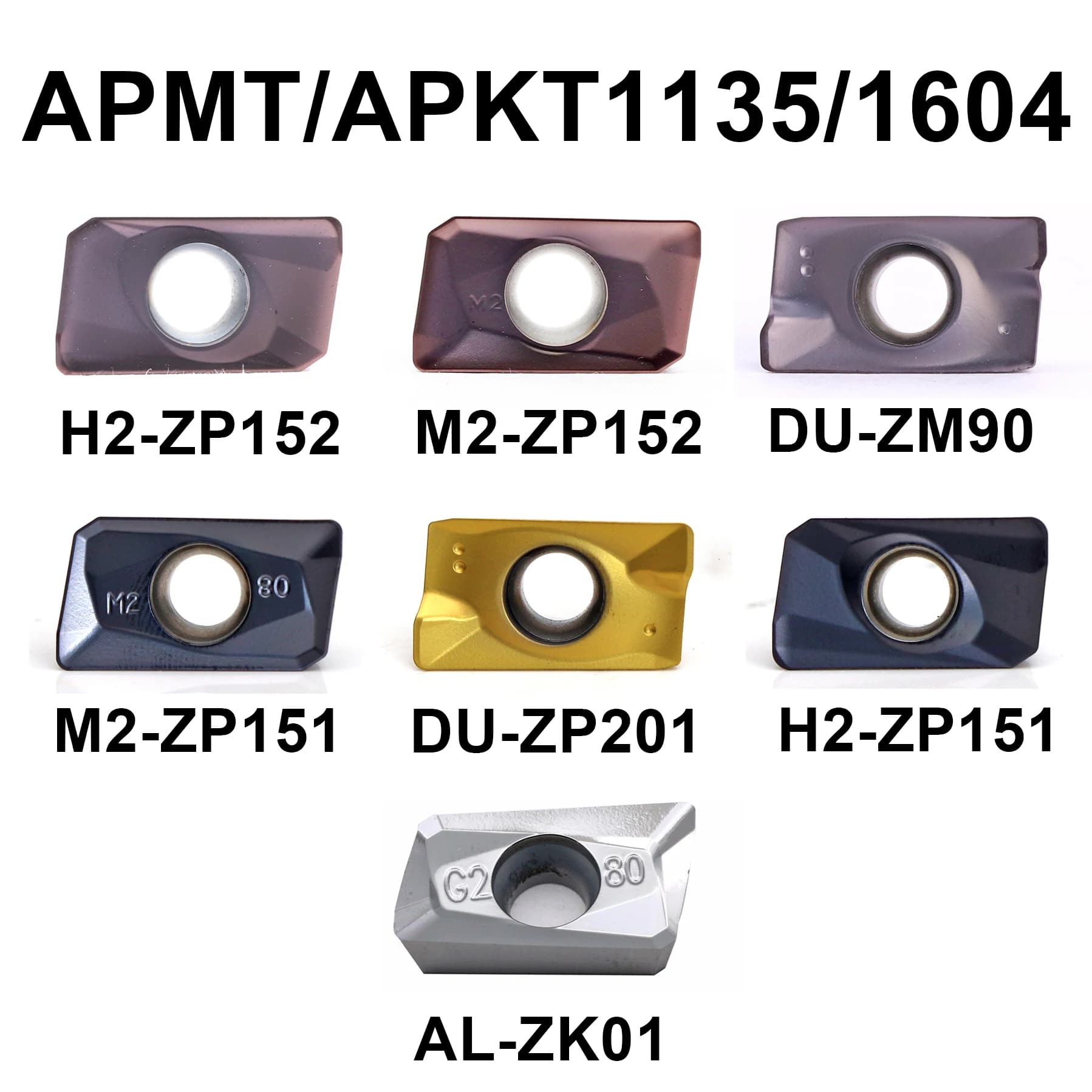 MZG 10 pièces APMT1135 APMT1604 APKT1135 APKT1604 Plaquettes de fraisage en carbure APMT1135PDER APMT1604PDER pour découpe CNC de l'acier inoxydable