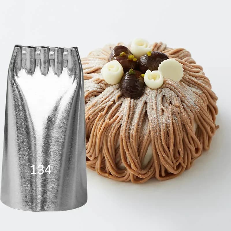 # Buses de crème pour gâteaux, 134 nouilles, pour confiserie, lignes à cinq trous, dessin, pointes de glaçage, buse de gâteau Brownie, outils de décoration