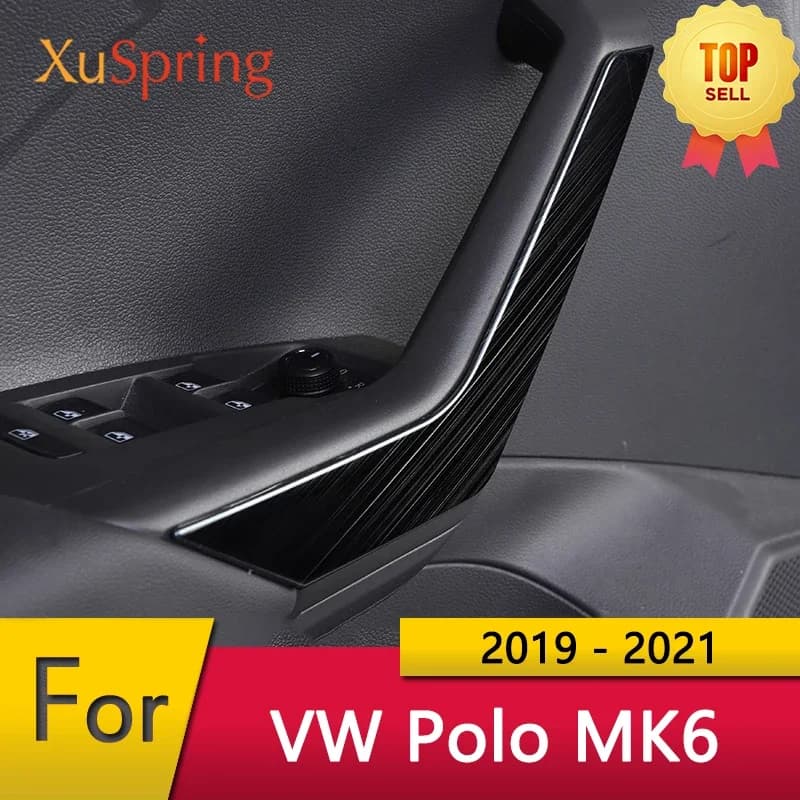 Pour VW Polo 2019 2020 2021 2022 2023 2024 AW voiture porte intérieure main courante garniture bandes de garniture couverture style autocollants