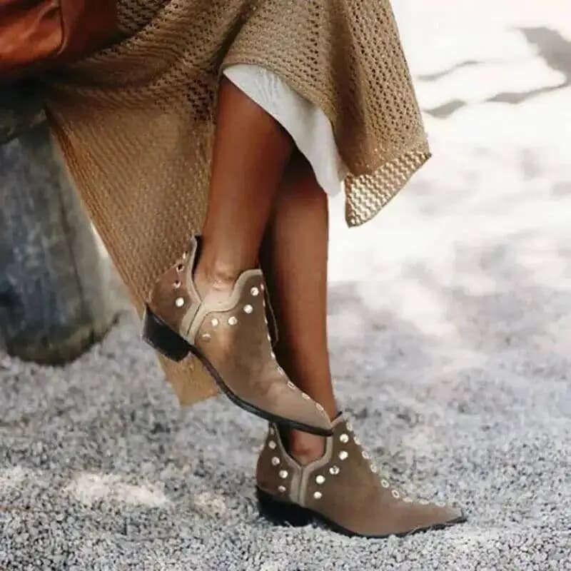 Bottines rétro à rivets pour femmes, bottes courtes personnalisées, chaussures taille 34 à 43