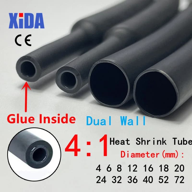 1 mètre 4:1 Tube thermorétractable avec colle thermorétractable tube thermorétractable double paroi thermorétractable 6 8 12 16 24 40 52 72