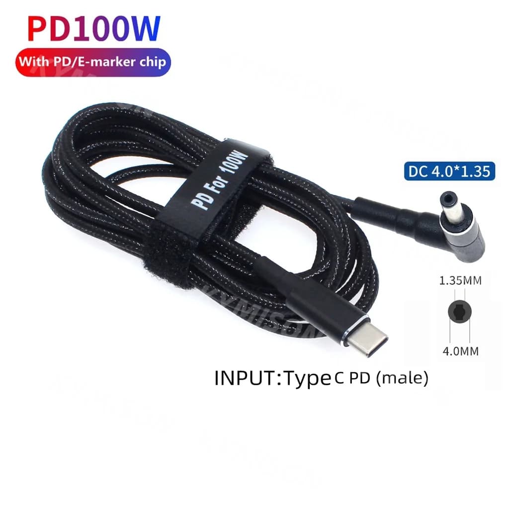 Connecteur de chargeur USB C à 4.0x1.35mm, câble adaptateur pour ordinateur portable ASUS Zenbook UX21A UX31A UX32A UX32V Ultrabook
