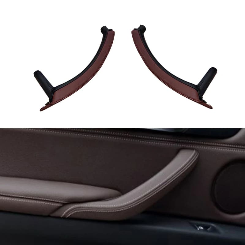 Poignée de porte intérieure en ABS avec couvercle extérieur en cuir, 1 pièce, pour BMW X5 X6 E70 E71 E72 2007 – 2013