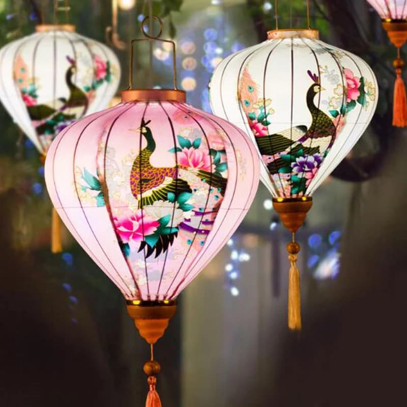 Lanterne rétro vintage à motif floral, Japon, Chinois, Vietnam, Festival, ixen plein air, InjLanterns, Mi-automne