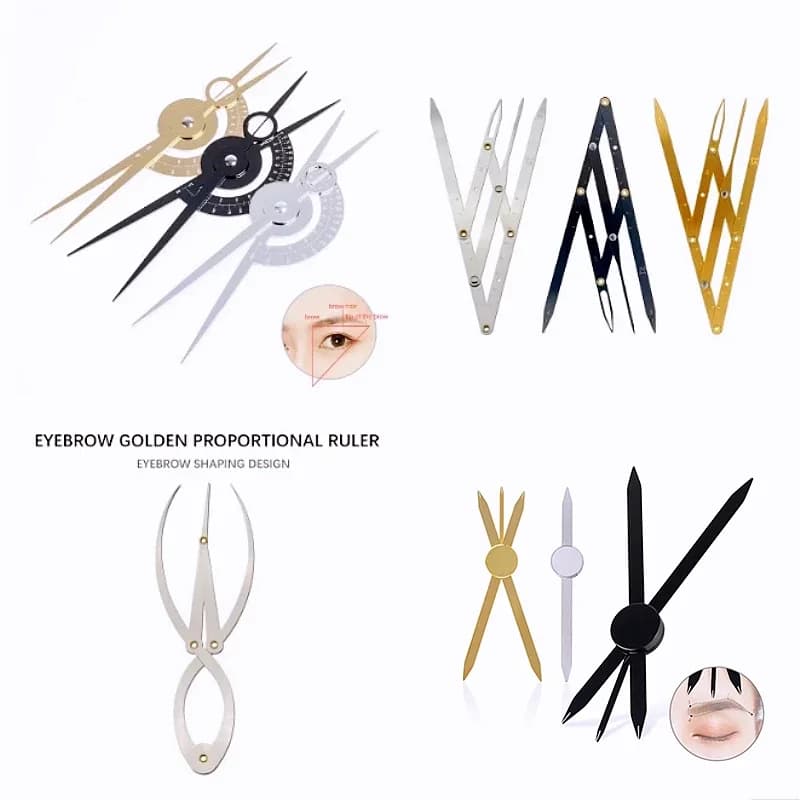 Positionnement d'équilibre de Microblading en acier inoxydable/règle de cartographie de sourcils équidistant outil de mesure de règle de rapport d'or