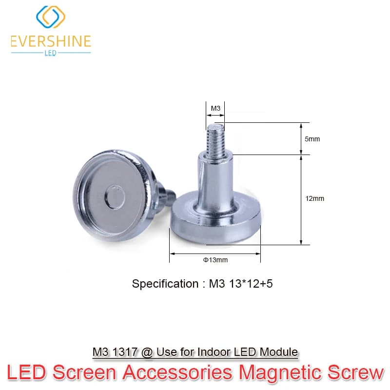 Vis magnétiques M3 M4 1317, colonne magnétique pour intérieur et extérieur, Module de panneau LED P2 P2.5 P3 P4 P5 P6 P8 P10, 50 pièces/lot