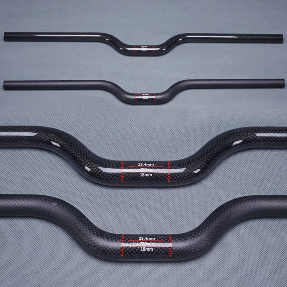 Guidon de vélo en fibre de carbone pleine 25,4 mm Guidon en U Guidon de vélo de montagne pliable pour enfants BMX Pièces de guidon de vélo de montagne 480 mm - 700 mm