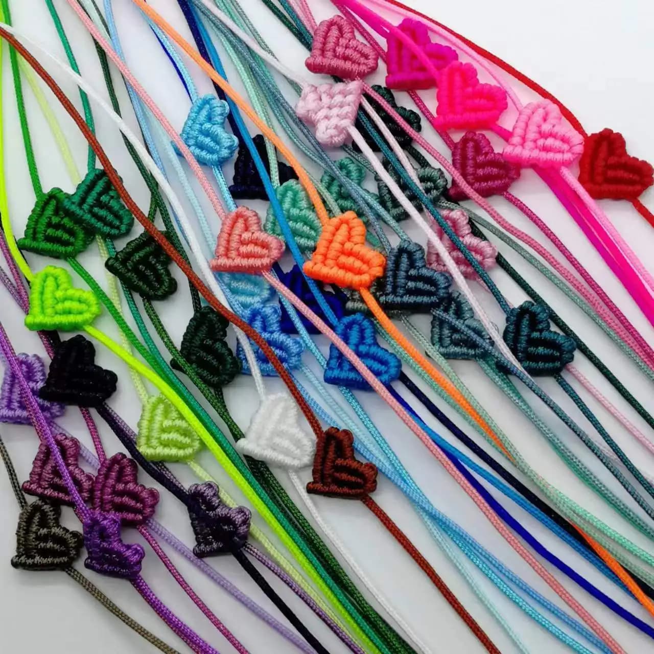 Travail artisanal tricot à la main pêche en forme de coeur chanceux corde rouge Bracelet réglable femmes Bestie charme Simple hommes Couple amoureux cadeau