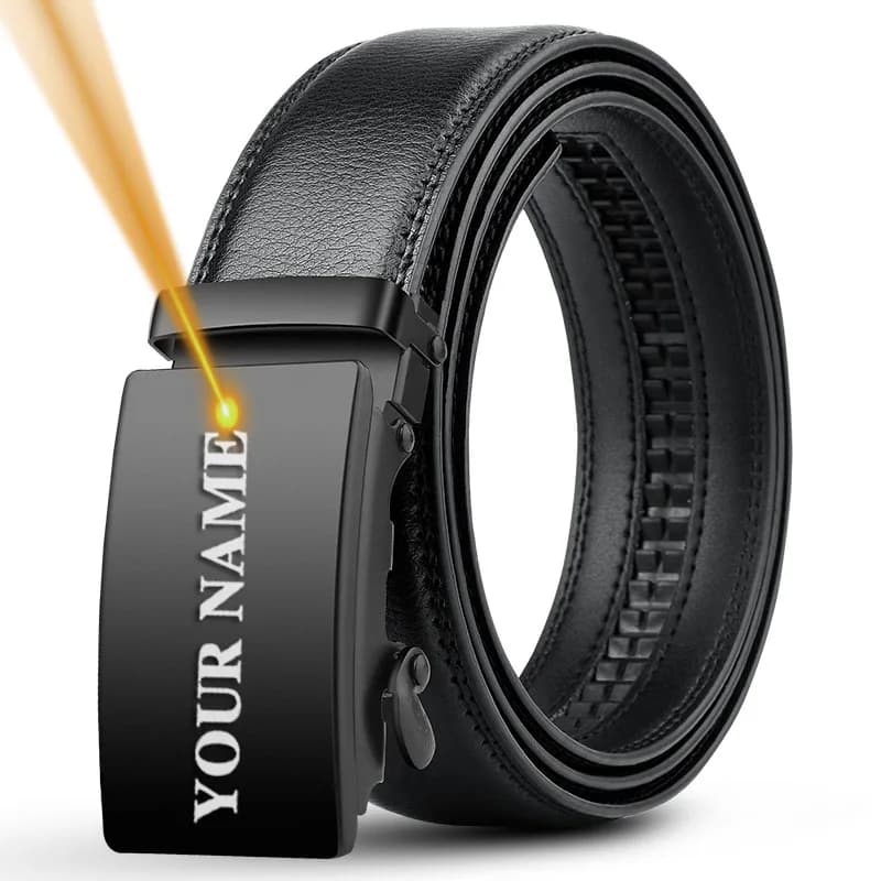3.0 3.5cm ceintures hommes noir boucle automatique ceinture gravure nom et LOGO sangle de taille cadeau personnalisé pour hommes fête des pères mari