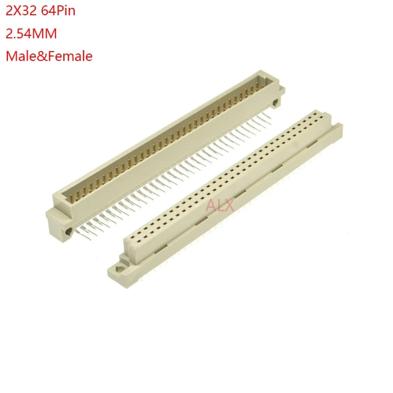 Connecteur Din 41612 à 2 Rangées, Trou Traversant Mâle et Femelle, 2x32, 64 Broches, Pas de 2.54mm, 9001, 31641, 32641, 33641, 34641, 1, 2, 5 Pièces