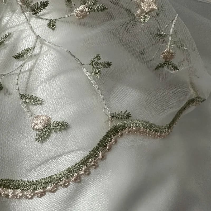 Tissu de tulle brodé floral, tissu de dentelle de maille, matériel d'artisanat de vêtements de robe de couture