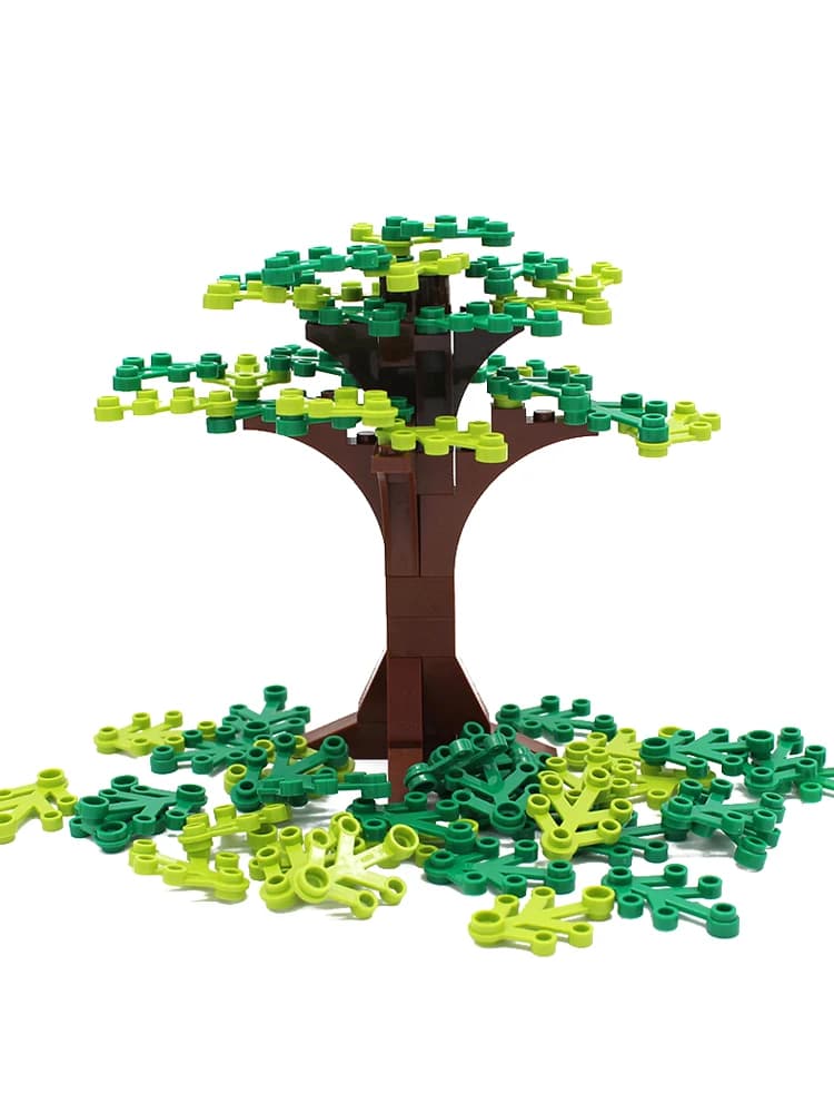 Blocs de construction pour bricolage, arbre vert, plantes de jardin, fleurs, herbe, Compatible avec vue sur la ville, accessoires, pièces