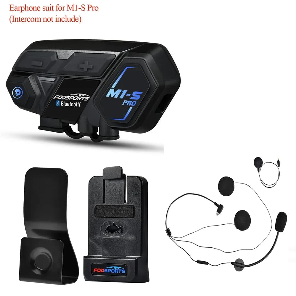 Fodsports M1-S Pro Moto Écouteur Casque Bluetooth 5.0 Interphone Casque avec réinitialisation Microphone pour Accessoires Écouteur
