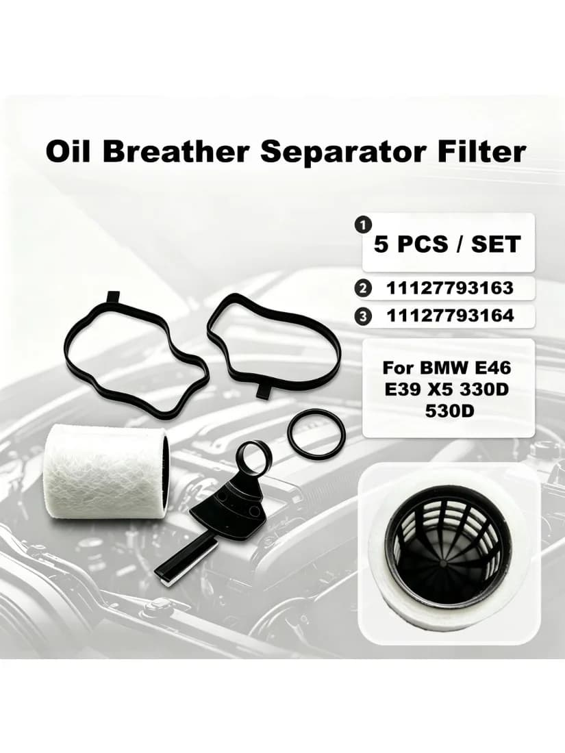 11127793163 11127793164 Filtre séparateur d'huile de carter moteur de remplacement compatible avec BMW E46 E39 X5 330D 530D