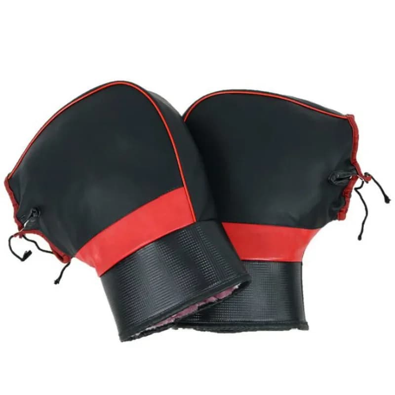1 paire de gants de moto universels gants de guidon de vélo en cuir Pu hiver chaud Scooter vélo coupe-vent protecteur de barre de poignée