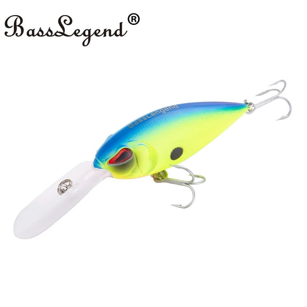 BassLegend pêche flottant profond manivelle bar brochet truite leurre 65mm 13g profondeur 3m