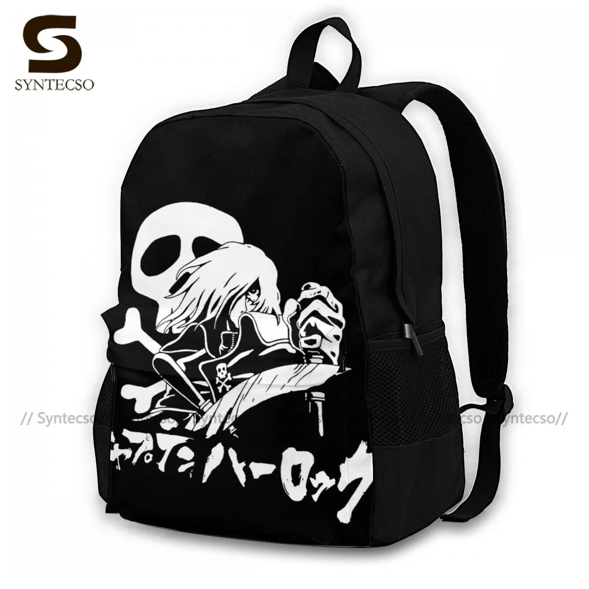 Capitaine Harlock sacs à dos Albator grand crâne Unique Polyester sac à dos quotidien touristique sacs d'école pour hommes femmes