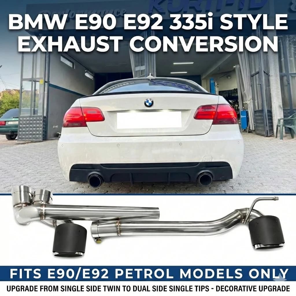 Embout de silencieux à double sortie pour BMW E90 E92 2006-2012 325i 330i 328i, 335i, tuyau d'échappement de conversion de style, embout d'échappement en acier inoxydable 304