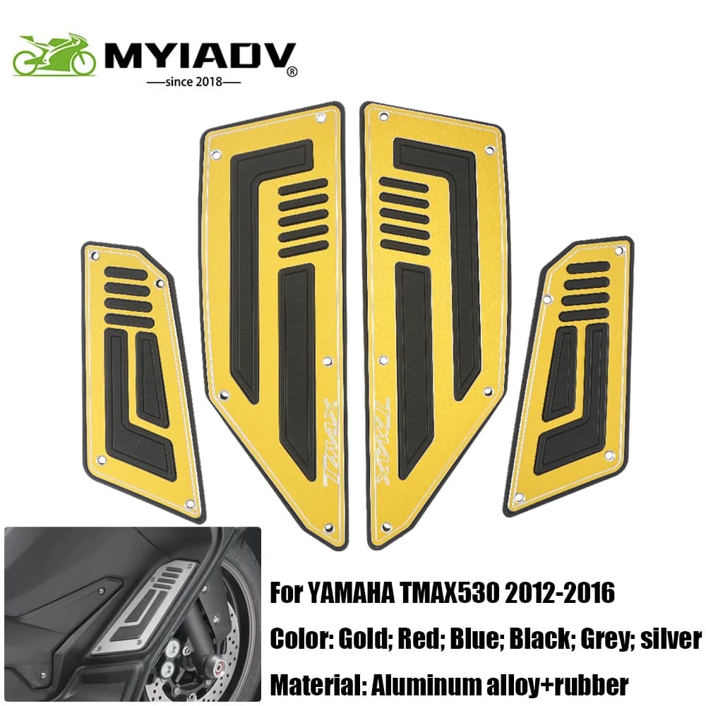 Repose-pieds de moto pour YAMAHA TMAX530 T-MAX 530 XP530 530 T MAX 2012 2013 – 2016, coussinets de plaque, couverture de pied, repose-pieds