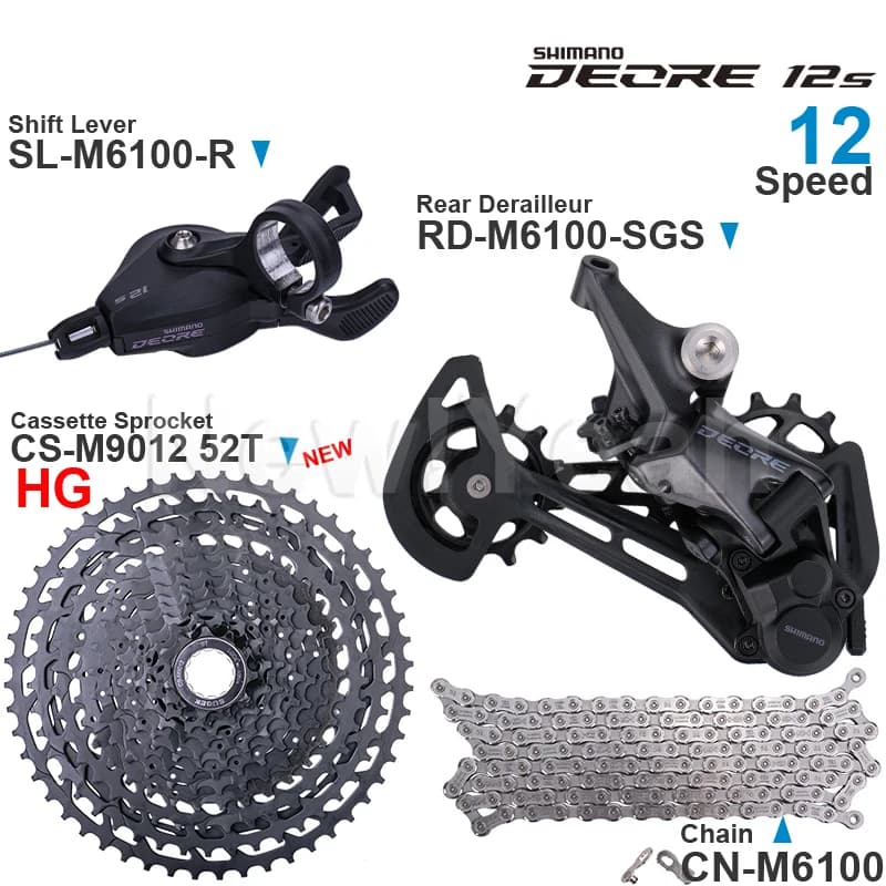 WinterMANO DEORE-Groupe 12 vitesses avec manette de vitesse droite, dérailleur arrière, JOOriginal, cassette 11-50T, pignon 52T, M6100