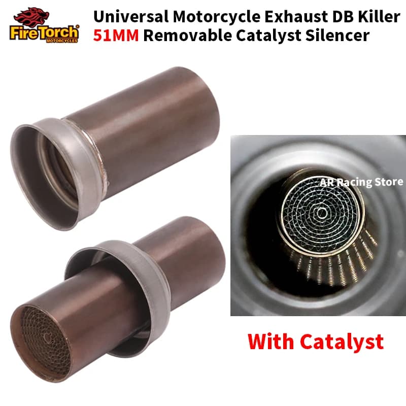 51mm amovible DB Killer universel Moto échappement catalyseurs Moto 50.8mm amortisseur silencieux parafoudre Dit Bike