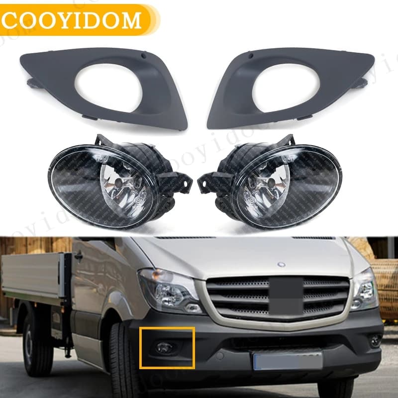1 ensemble de nouveaux phares antibrouillard avant avec couvercle pour Mercedes Benz Sprinter W906 9068203861 9068203961 style de voiture