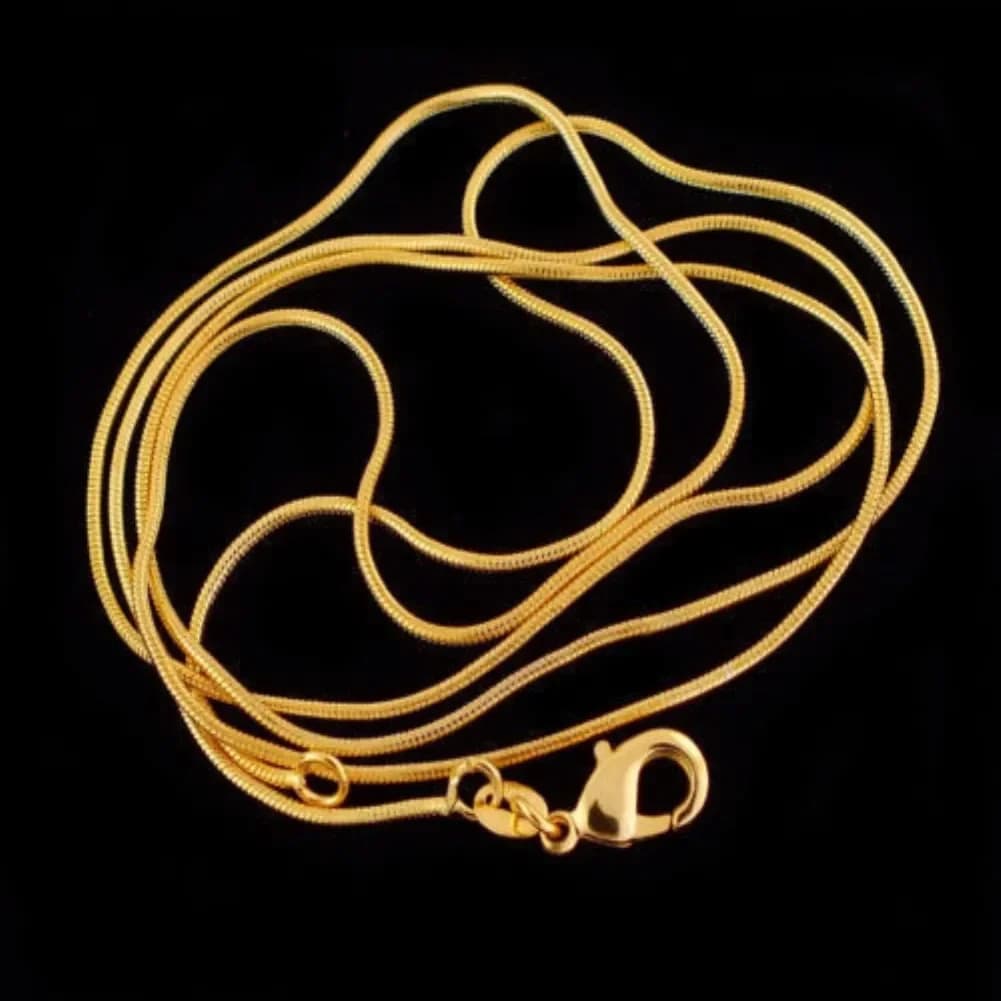Chaîne serpent couleur or 18 carats, colliers 16/18/20/22/24/26/28/30 pouces pour femmes et hommes, bijoux cadeaux de haute qualité, nouvelle collection