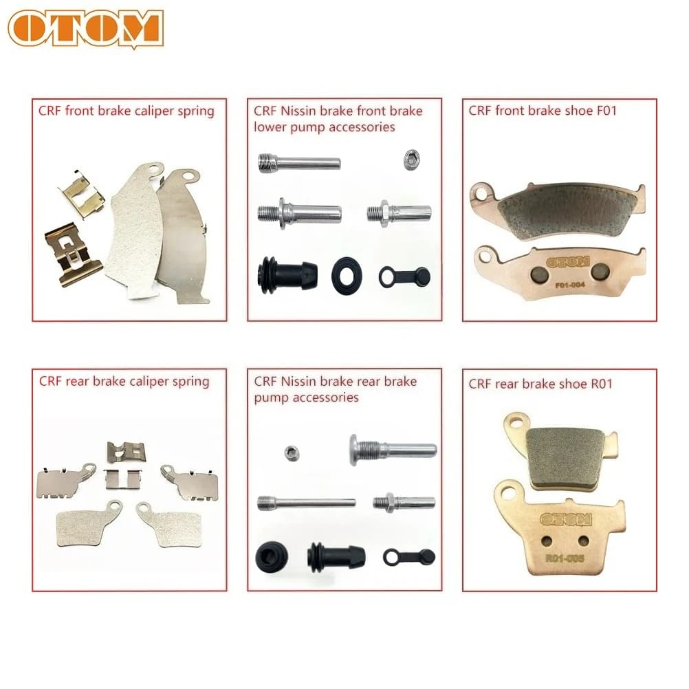 OTOM-Pièces de réparation d'étrier de frein de moto avec goupille de guidage d'étrier à Nissan, coussinets d'isolation à ressort pour HONDA CR125, CRF150, CRF250 CR