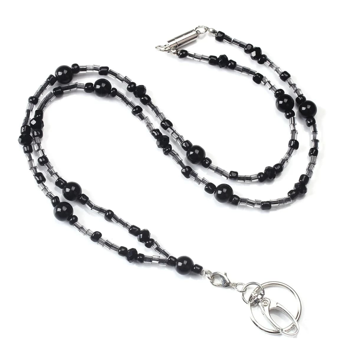 Porte-Badge rétractable pour femmes, lanière noire à la mode, porte-Badge, Clip