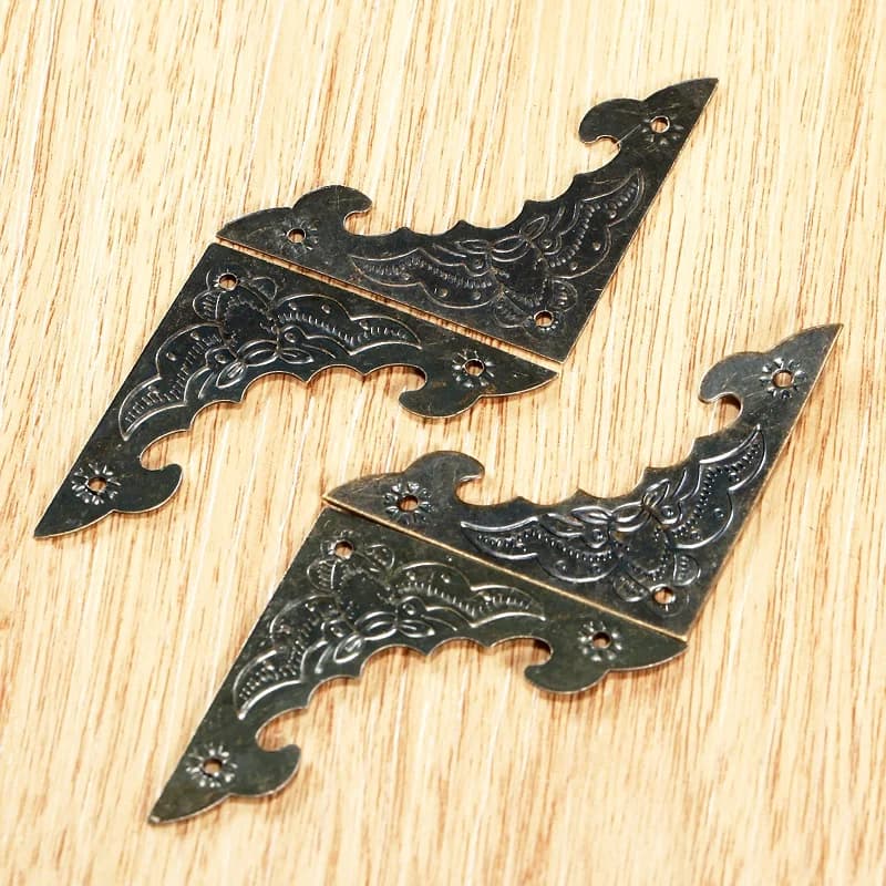 4 pièces 40mm/58mm Protège-pieds décoratifs et protège-coins pour meubles, coffres à bijoux, boîtes cadeaux et étuis en bois