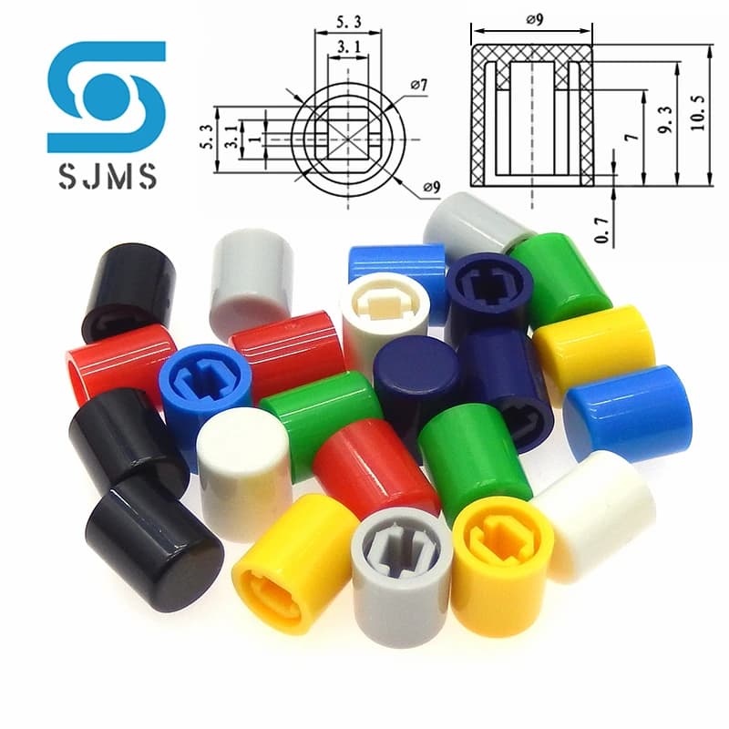 Capuchon de commutateur à bouton clé A11- Φ9mm, 50 pièces, 9x10MM pour A03 PS-22F03, interrupteur à bouton droit, interrupteur de Signal d'alimentation