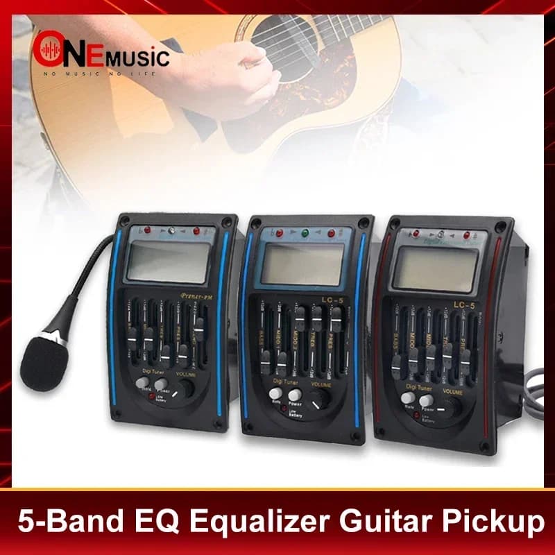 LC-5/4 5 bandes guitare acoustique préampli EQ égaliseur système de réglage de micro téléphone micro micro micro pour guitare acoustique