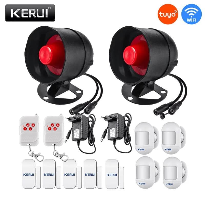 KERUI Tuya WIFI sirène système d'alarme Installation Simple capteur infrarouge connexion télécommande ensemble de Protection de sécurité à domicile