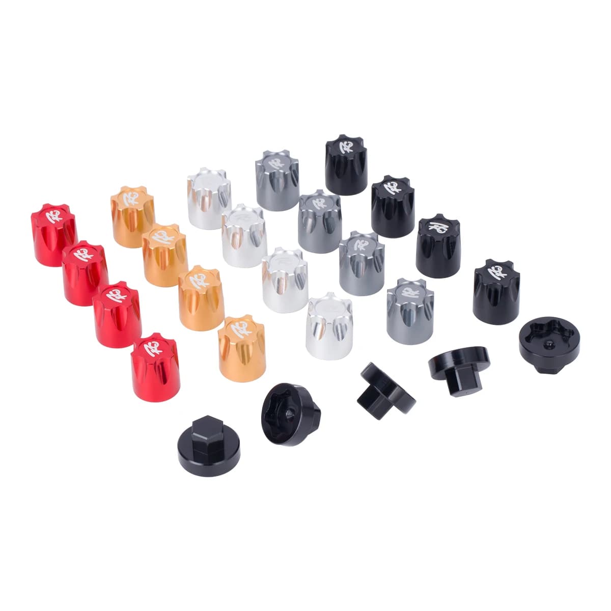 Capuchon central de jante de roue en métal, capuchon anti-poussière, écrou M4, 4 pièces pour voiture sur chenilles 1/10 RC Axial SCX10 D90 TRX4 TF2 CC01 Capra mise à niveau