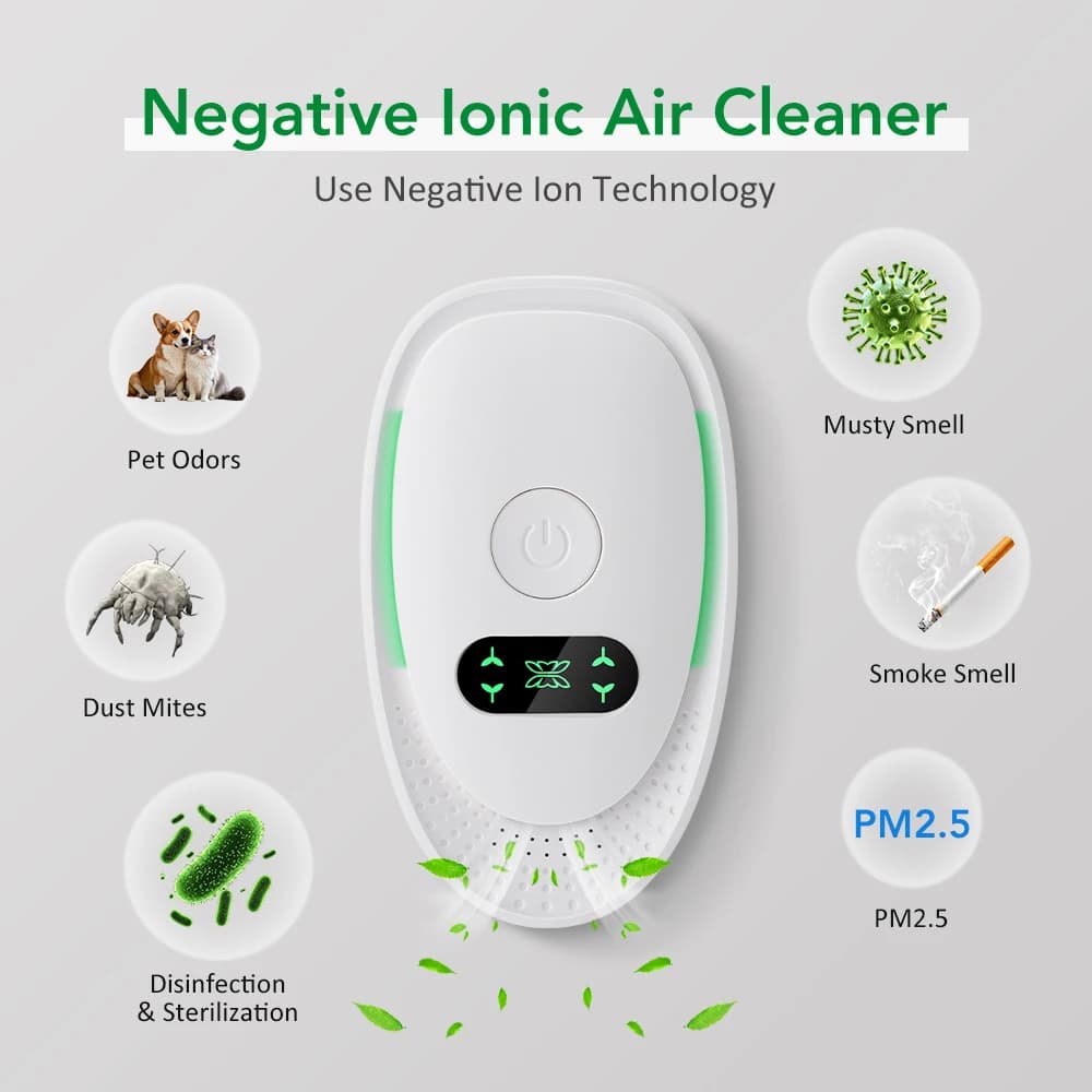 Purificateur d'air enfichable générateur d'ions négatifs Mini ioniseur d'air poussière fumée odeur supprimer pour la maison salle de bain purificateur d'air pour animaux de compagnie désodorisant