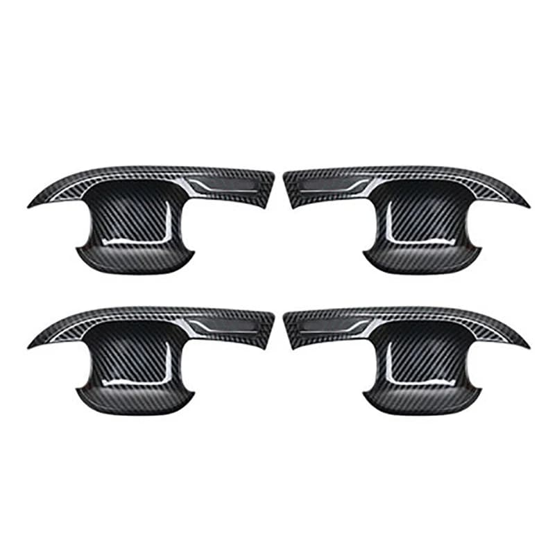 Couvercle de Poignée de Porte Extérieure de Voiture, Noir/Argent, Décoration en Fibre de Carbone, Accessoires pour Ford Focus MK4 2019 2020, 4 Pièces
