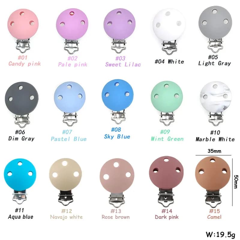 Kovict 3 pièces 35/30mm forme ronde Clips en Silicone bricolage sac chapeau chaîne porte-clés pinces bijoux accessoires faits à la main