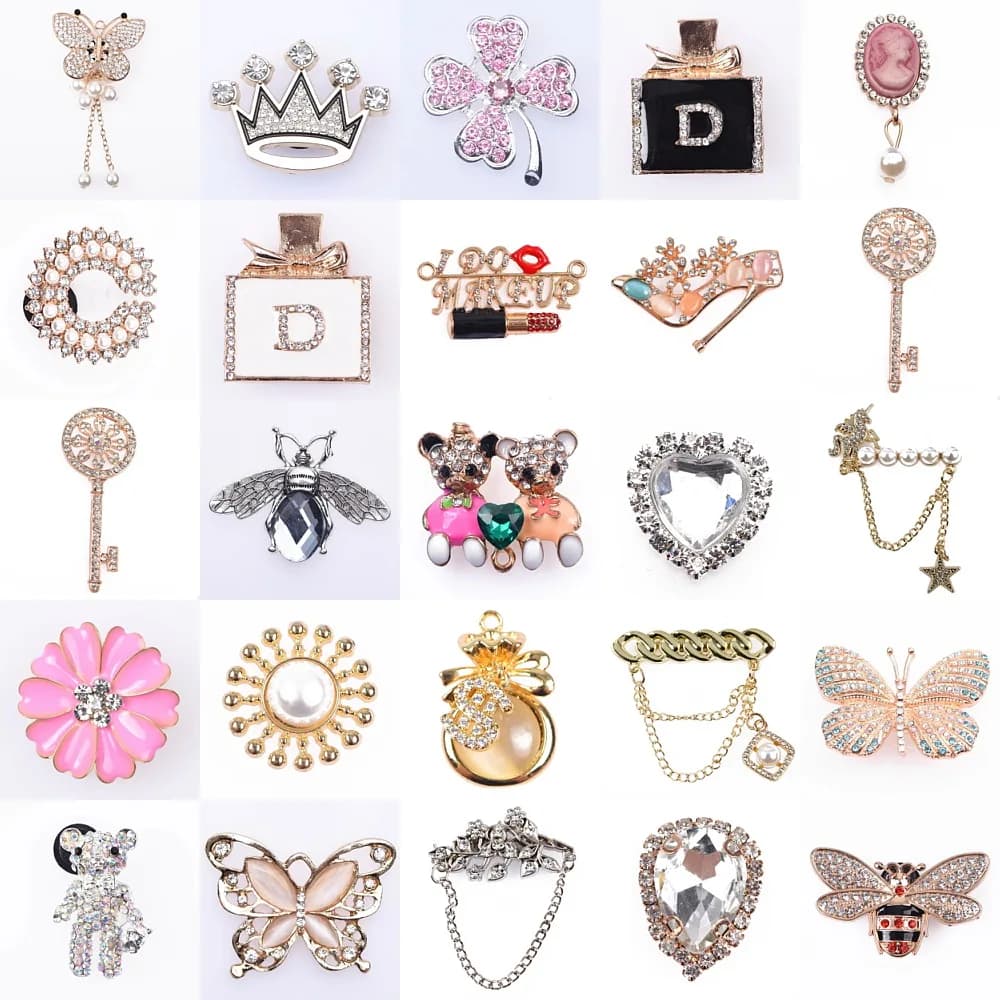 Breloques de chaussures scintillantes pour boutons de perles en métal, accessoires de décoration pour filles et femmes, cadeau