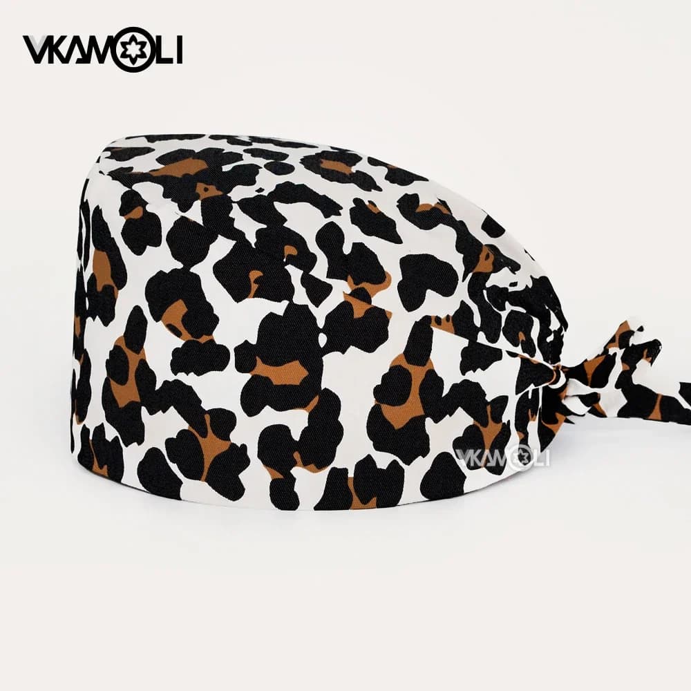 Chapeau de proporimprimé léopard pour femmes, accessoires de mode, bonnets de gIslande médicaux, casquette pour travailleurs de la santé, accessoires UC
