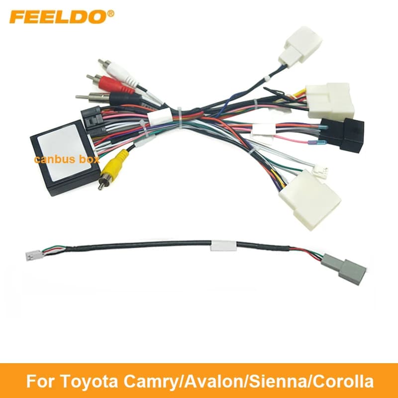 FEELDO – adaptateur de câble de câblage Audio de voiture, 16 broches, Android, avec Canbus, pour Toyota Camry(2018 +)/Avalon(2019 +)/Sienna(18-20)/Corolla(2020)
