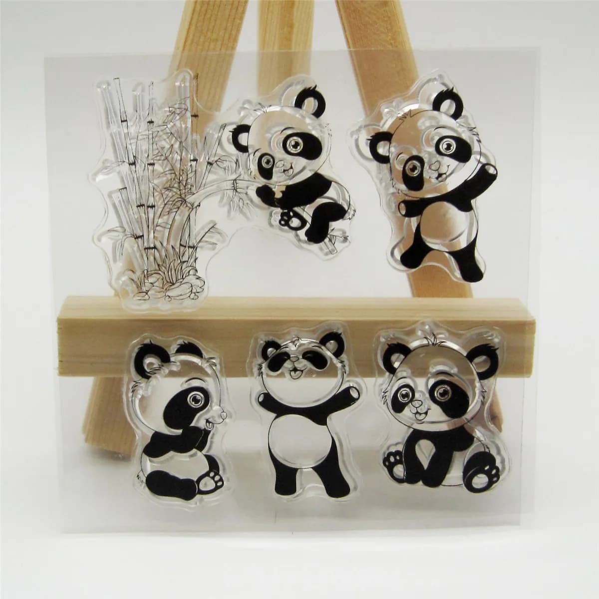 Tampon en caoutchouc de silicone transparent et feuille de matrice en métal, chats civets animaux, panda, motif mignon, scrapbooking, bricolage, photo