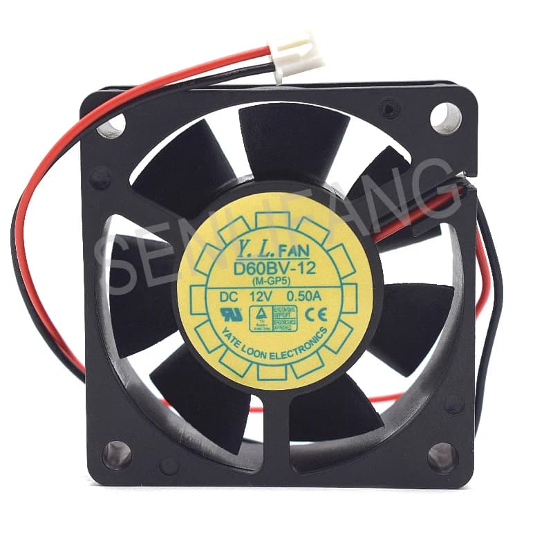 Refroidisseur D60BV-12 pour y. L. Ventilateur dc 12v 0,50a, 60x60x20MM, 6CM, 2 fils